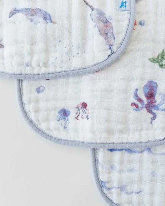 Little Unicorn - Snap Bib 3 Set - Ocean Friends