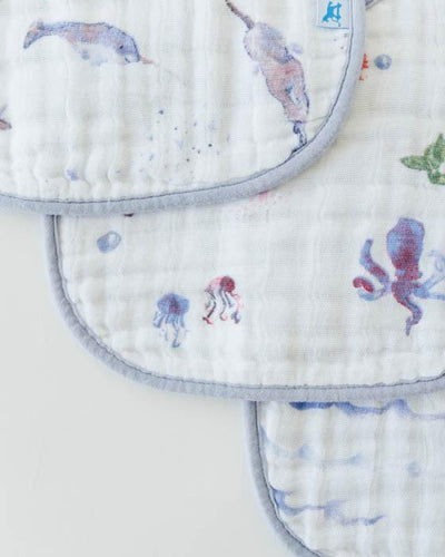 Little Unicorn - Snap Bib 3 Set - Ocean Friends