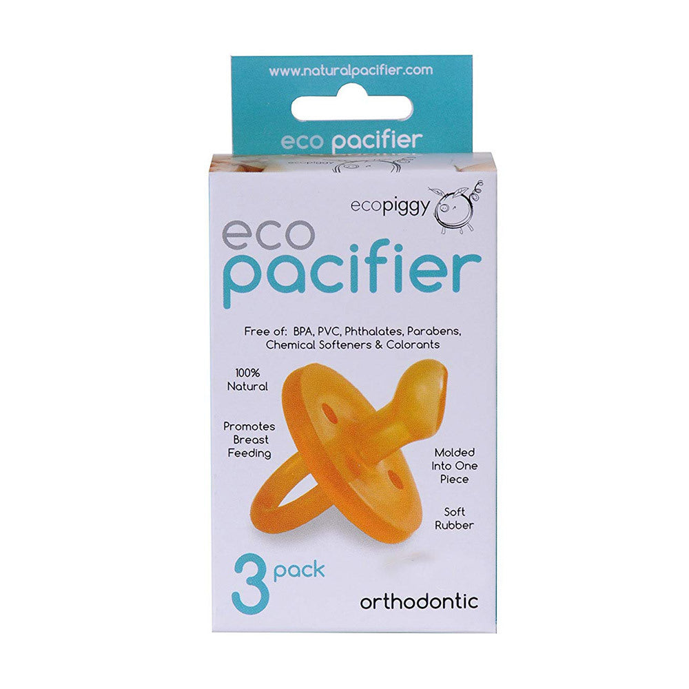 Ecopiggy - Natural Rubber Dummy - 3pk Orthodontic