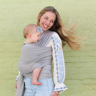 Boba Stretchy Wrap - Grey Bamboo - Stretchy Wrap - Boba - Afterpay - Zippay Carry Them Close