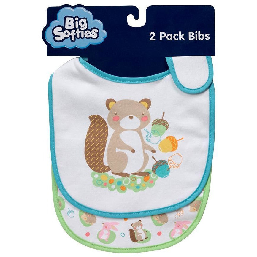 Bibs Side Closing - Squirrel (2 Pk) - Clothing - Big Softies - Afterpay - Zippay Carry Them Close
