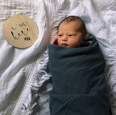 Pop Ya Tot - Muslin Swaddle - Faded Jeans