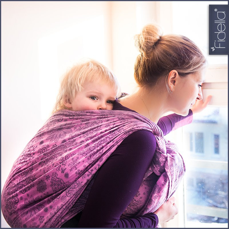 Fidella Woven Wrap - Iced Butterfly -violet - Woven Wrap - Fidella - Afterpay - Zippay Carry Them Close