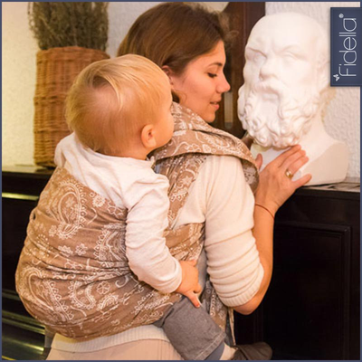 Fidella Woven Wrap - Persian Paisley toffee - Woven Wrap - Fidella - Afterpay - Zippay Carry Them Close