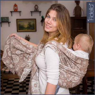 Fidella Woven Wrap - Persian Paisley toffee - Woven Wrap - Fidella - Afterpay - Zippay Carry Them Close