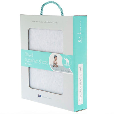 All4Ella - Fitted Jersey Bassinet Sheet - Marle Blue - Bedding - All4Ella - Afterpay - Zippay Carry Them Close
