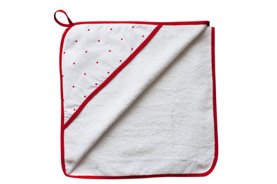 Little Turtle Baby - Hooded Towel - Hearts