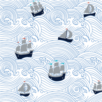 Bebe Au Lait - Muslin Baby Swaddle - High Seas & Moby (2pk)