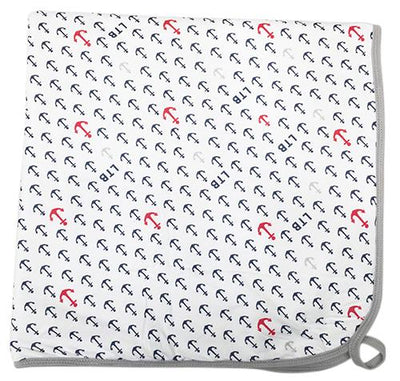 Little Turtle Baby - Hooded Towel - Anchors (Navy)