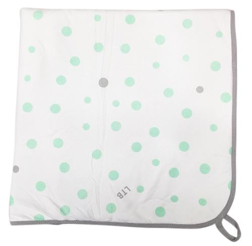 Little Turtle Baby - Hooded Towel - Mint & Grey Spots