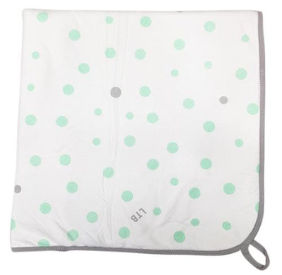 Little Turtle Baby - Hooded Towel - Mint & Grey Spots