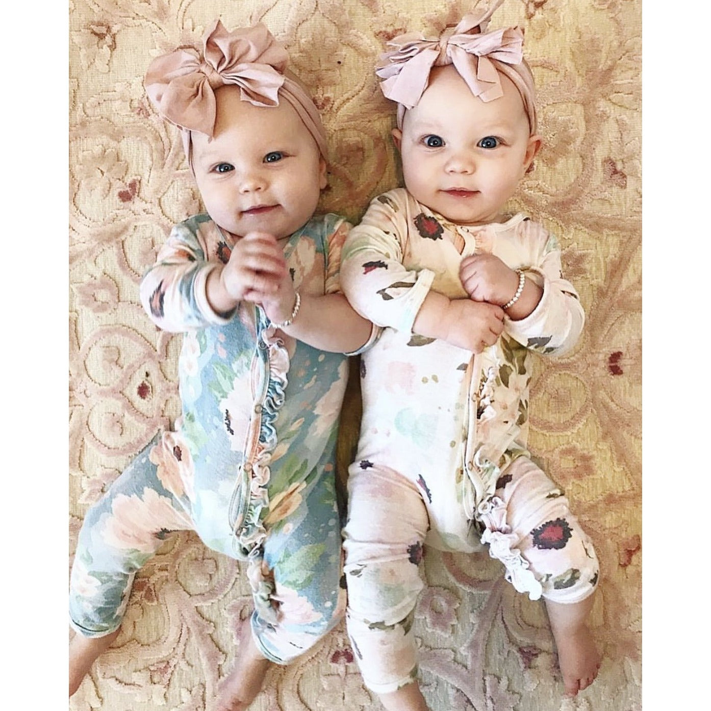 Posh Peanut Bamboo Romper - Blue Winter Peony **Pre-Washed**