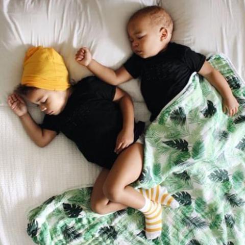 Bebe Au Lait - Muslin Snuggle Blanket - Rio & Palm