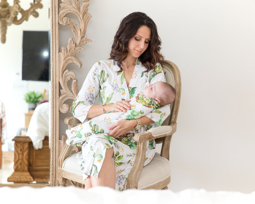 Posh Peanut - Bamboo Baby Swaddle Set - Cactus & Wooden Wheel