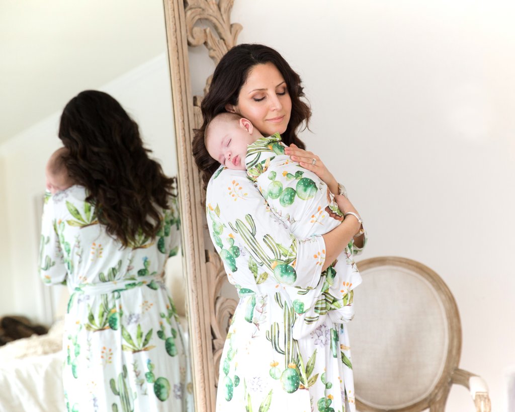 Posh Peanut - Bamboo Baby Swaddle Set - Cactus & Wooden Wheel