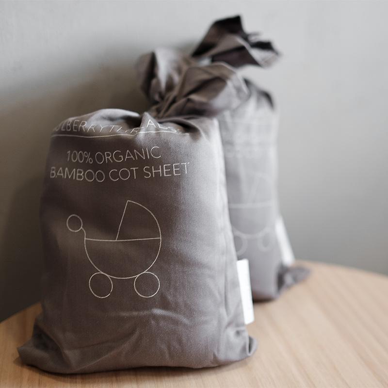 Mulberry Threads - Organic Bamboo Cot Sheets - Steel