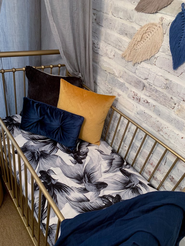 Pop Ya Tot - Cotton Muslin Cot Sheet - Koi