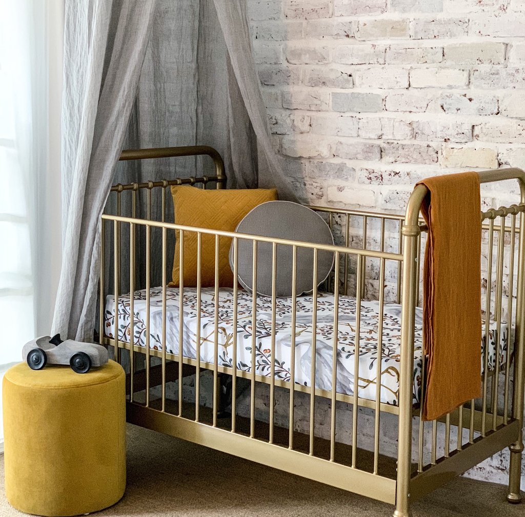 Pop Ya Tot - Cotton Muslin Cot Sheet - Kushiro Crane