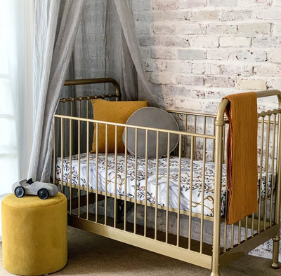 Pop Ya Tot - Cotton Muslin Cot Sheet - Kushiro Crane