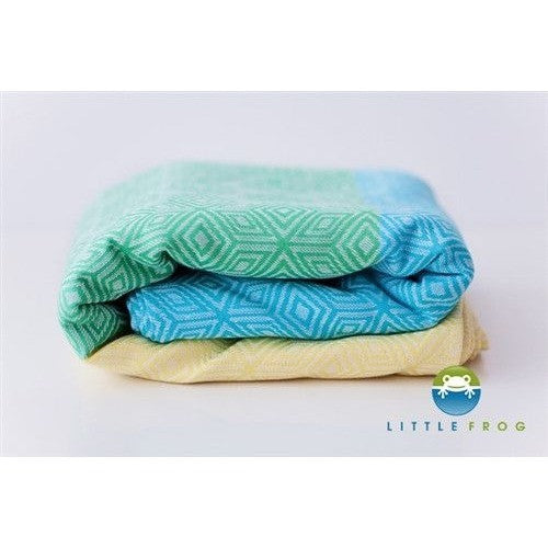 Little Frog Woven Wrap - Jacquard Azure Cube - Woven Wrap - Little Frog - Afterpay - Zippay Carry Them Close