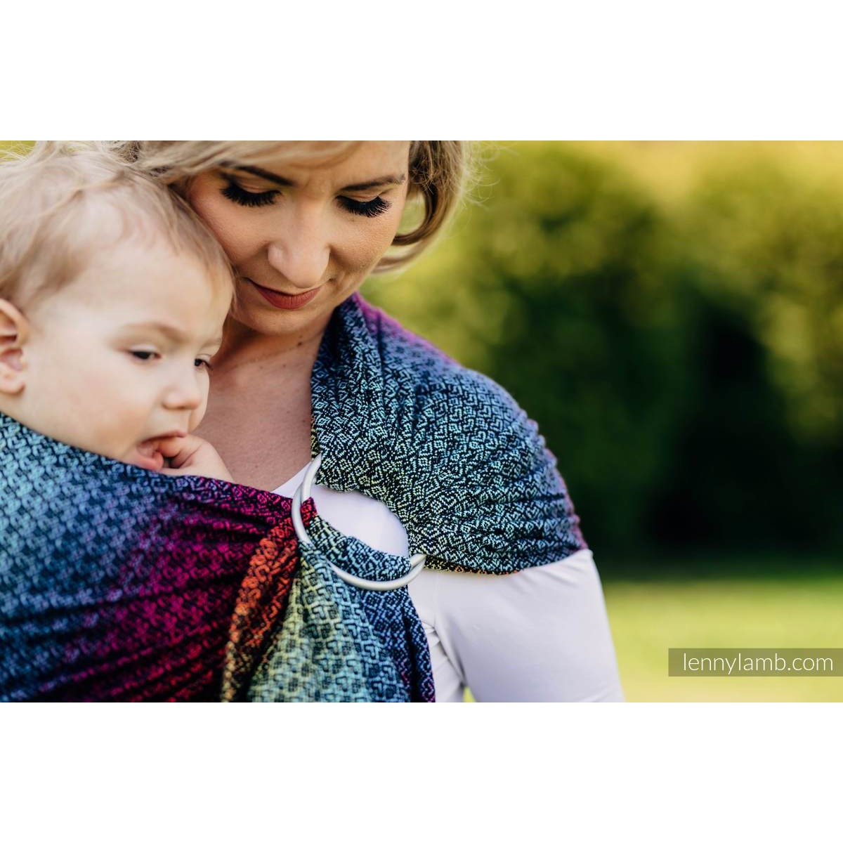 Lenny Lamb Ring Sling - LITTLE LOVE RAINBOW DARK - Ring Sling - Lenny Lamb - Afterpay - Zippay Carry Them Close