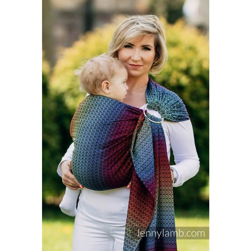 Lenny Lamb Ring Sling - LITTLE LOVE RAINBOW DARK - Ring Sling - Lenny Lamb - Afterpay - Zippay Carry Them Close