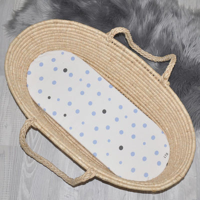 Little Turtle Baby - Changing Pad Cover - Pale Blue & Grey Spots