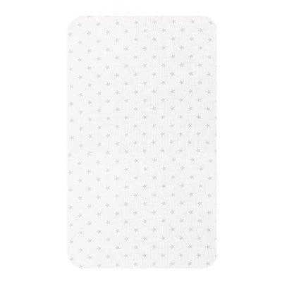 Little Turtle Baby - Changing Pad Cover - White with & Grey Stars