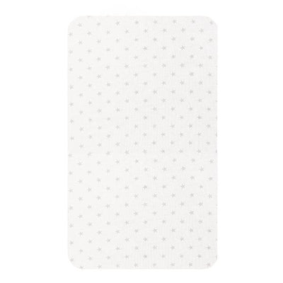 Little Turtle Baby - Changing Pad Cover - White with & Grey Stars