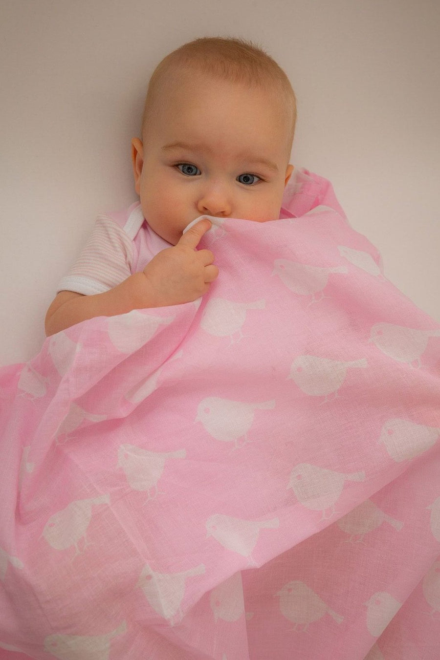 Emotion & Kids - Muslin Swaddle Wrap - Pink Birds