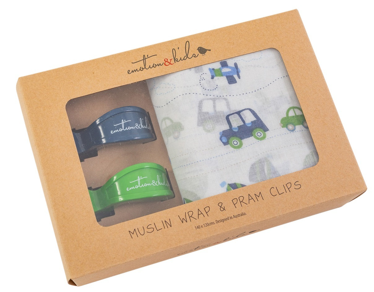 Emotion & Kids - Baby Swaddle Wrap & Pram Peg Set - Transport