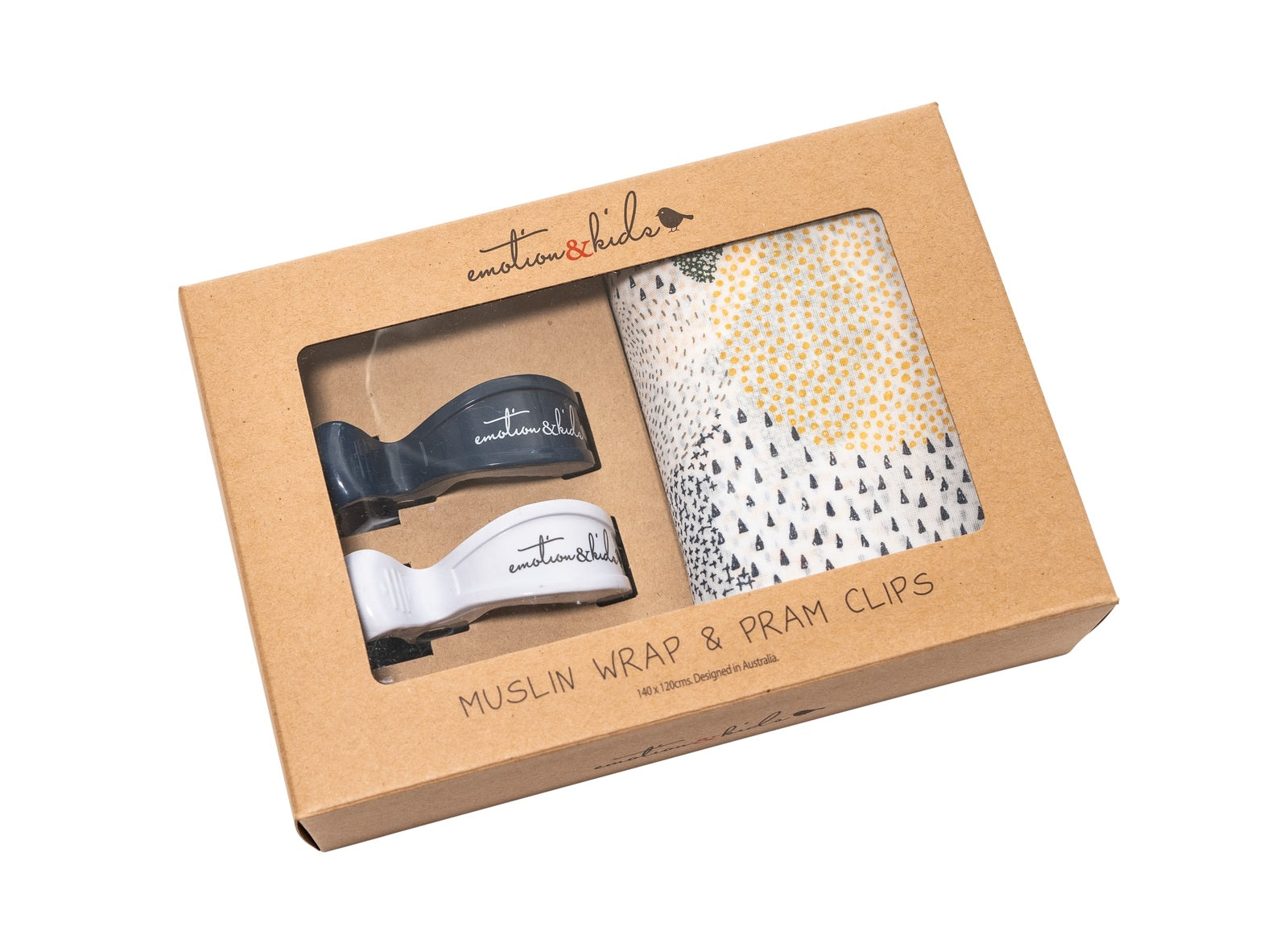 Emotion & Kids - Baby Swaddle Wrap & Pram Peg Set - Patches