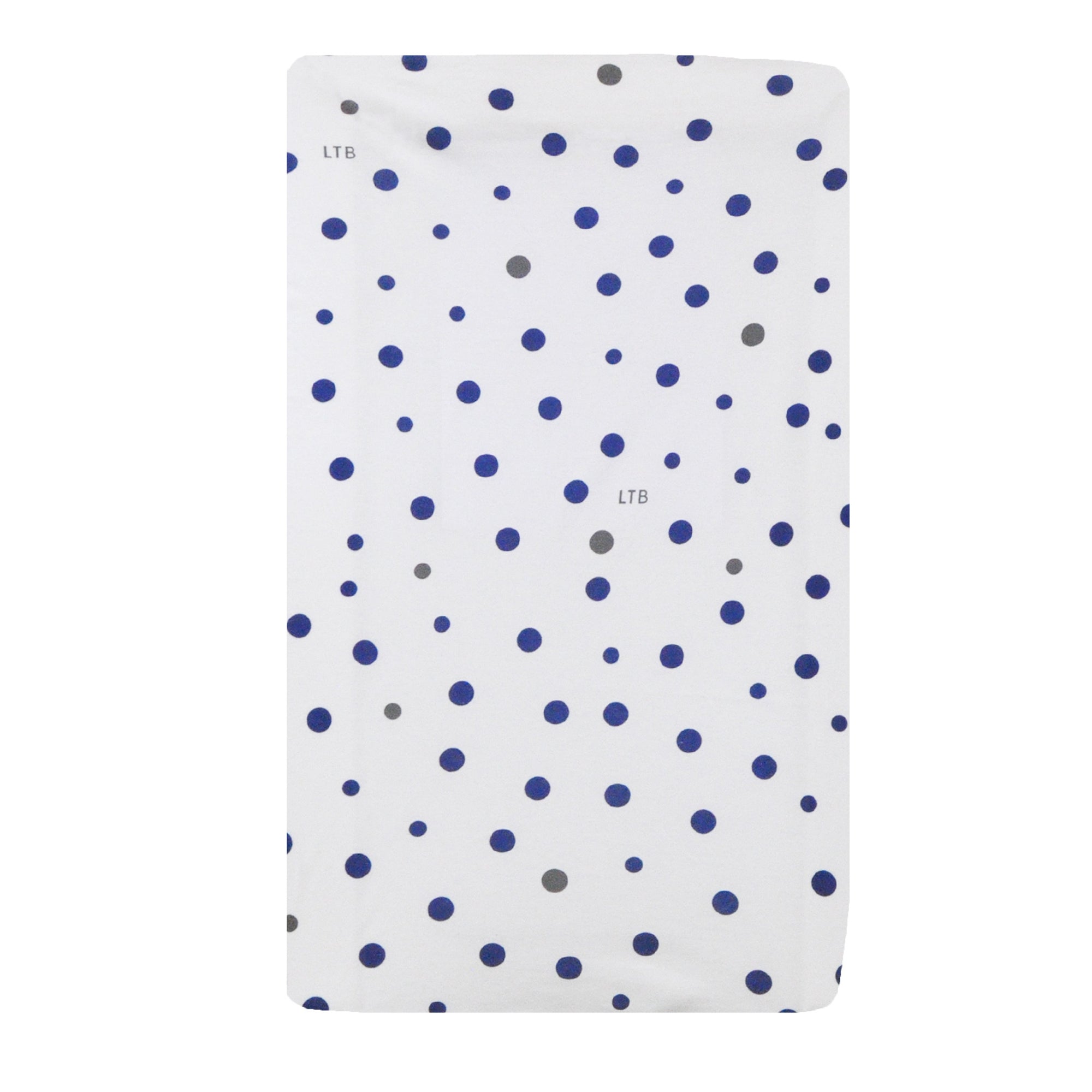 Little Turtle Baby - Changing Pad Cover - Navy Blue & Grey Spots