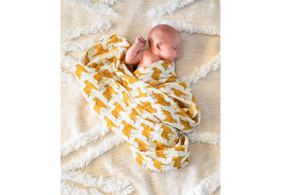 Milkbarn - Organic Muslin Baby Swaddle - Cheetah