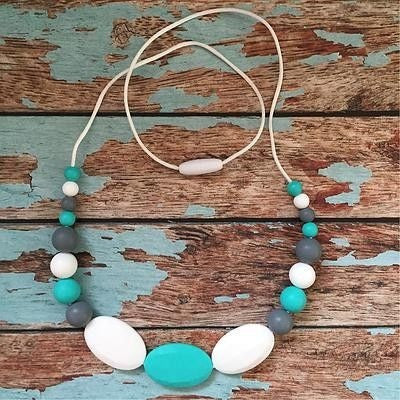 Oval and Gumball Bead Necklace - Teething Necklace - Nature Bubz - Afterpay - Zippay Carry Them Close
