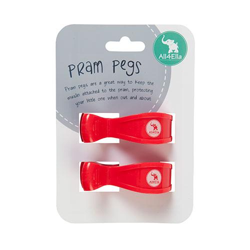 All4Ella Pram Pegs (2set) - Red