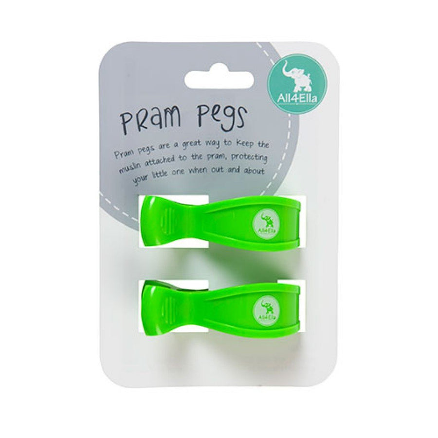All4Ella Pram Pegs (2set) - Green Fluro