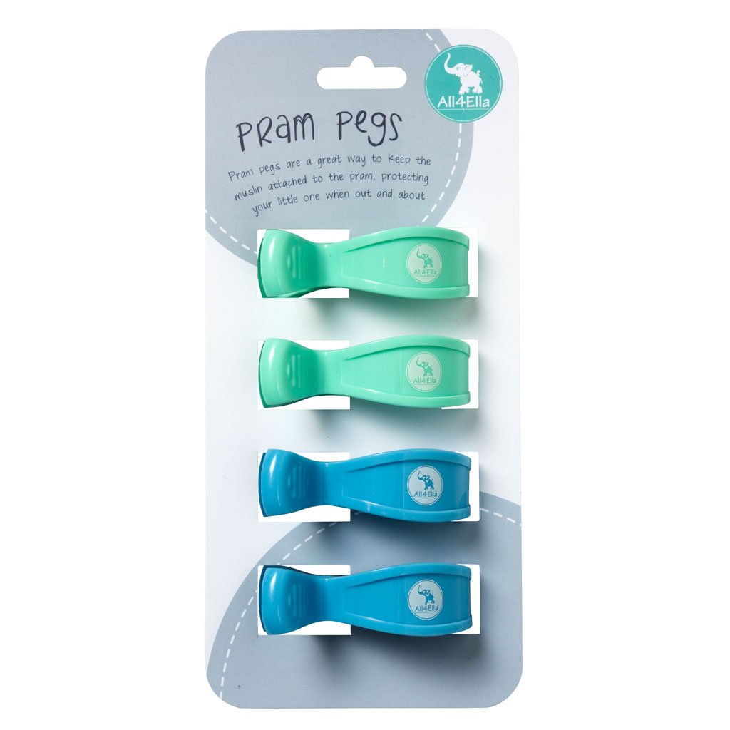 All4Ella Pram Pegs (4set) - Pastel Green / Blue