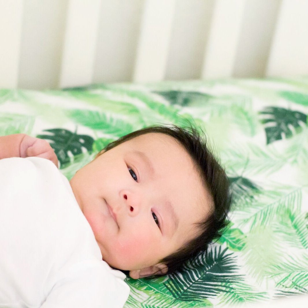 Bebe Au Lait - Muslin Cot Sheet - Palms