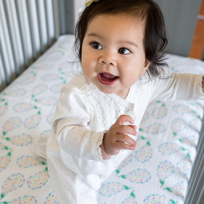 Bebe Au Lait - Muslin Cot Sheet - Peacocks