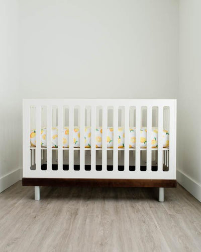 Little Unicorn - Cotton Muslin Cot Sheet - Lemon