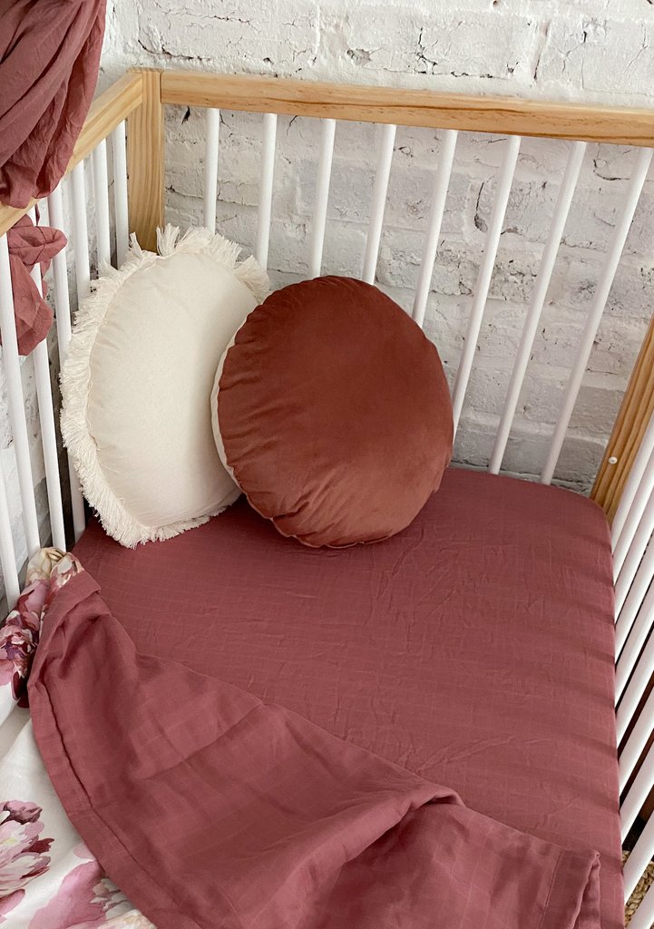 Pop Ya Tot - Cotton Muslin Cot Sheet - Mulberry