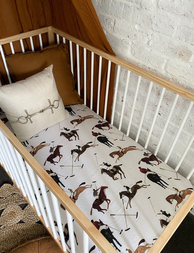 Pop Ya Tot - Cotton Muslin Cot Sheet - Polo Club