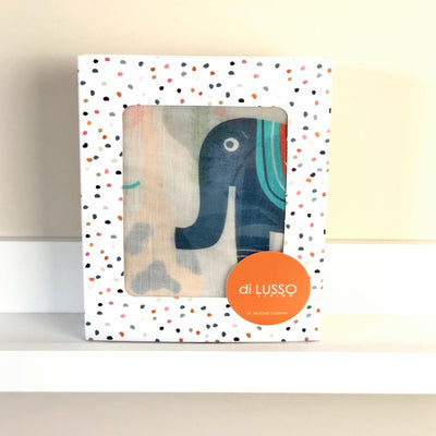 Di Lusso Living - Muslin Baby Swaddle Wrap - Animal Kingdom OZ Map