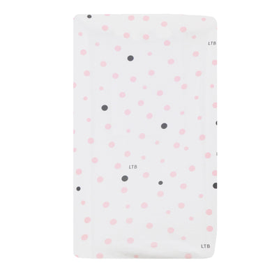 Little Turtle Baby - Changing Pad Cover - Pale Pink & Grey Spots