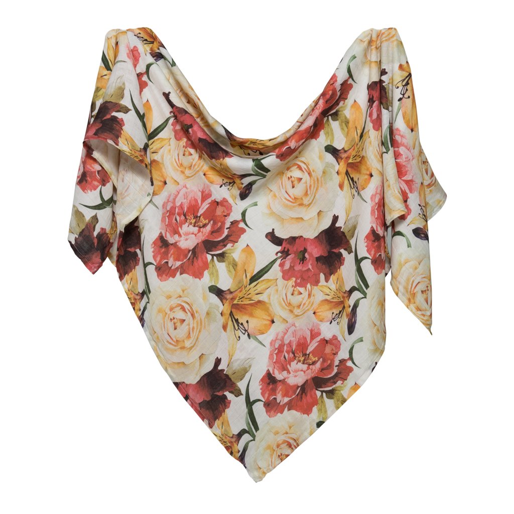 Posh Peanut - Muslin Bamboo Baby Swaddle Wrap - Autumn Floral