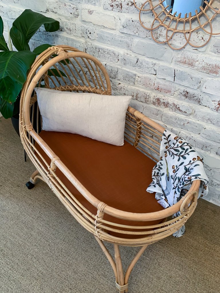 Pop Ya Tot - Cotton Muslin Bassinet Sheet - Rust