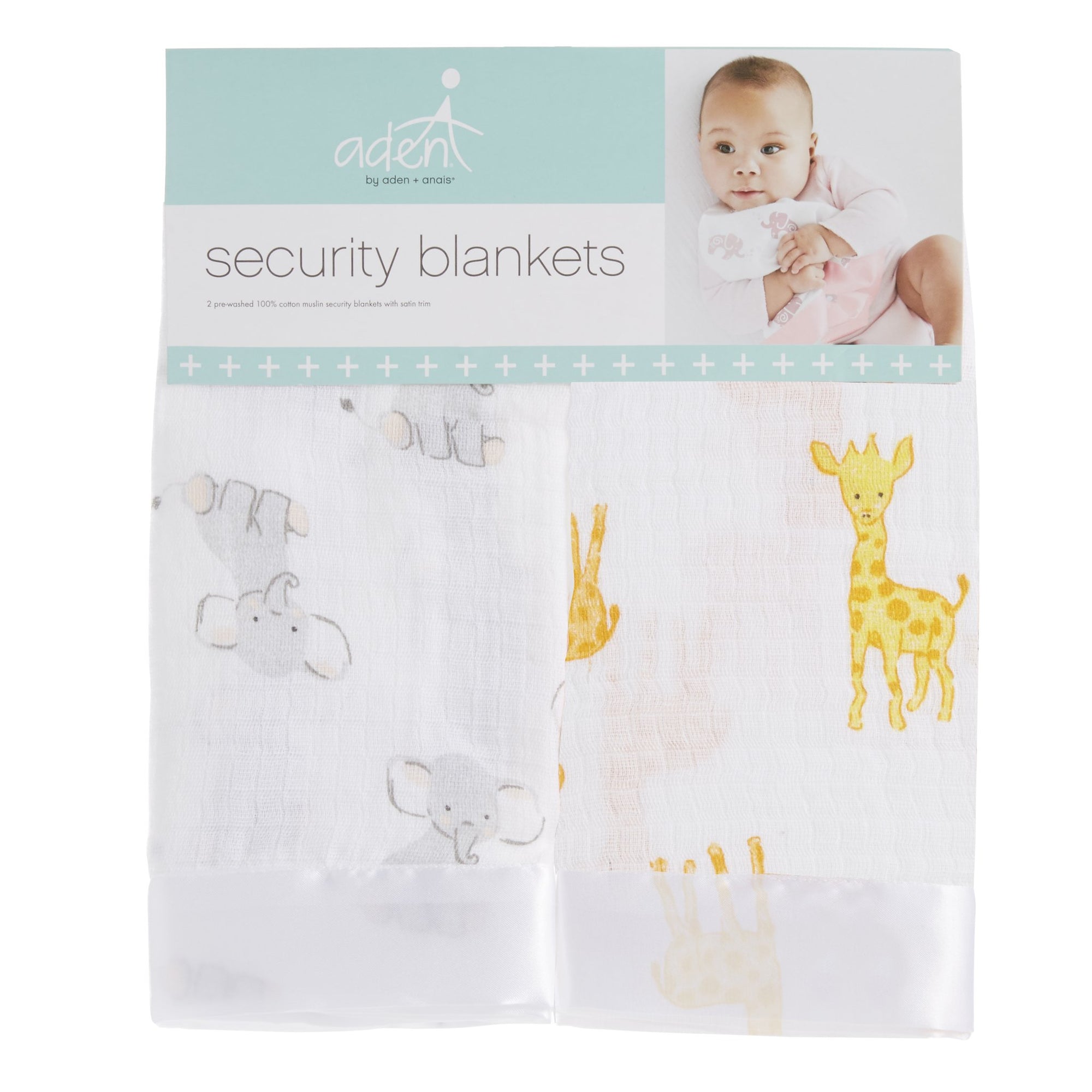 Aden and Anais - Aden by Aden + Anais Security Blankets Comforter - Safari Babies (set of 2)