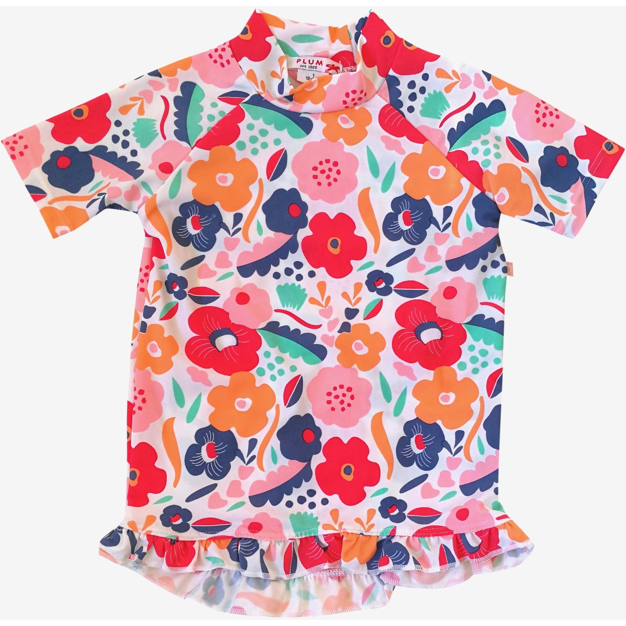 Plum - Abstract Floral Short Sleeve Rashie - Clothing - Plum - Afterpay - Zippay Carry Them Close