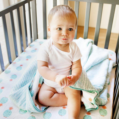 Bebe Au Lait - Muslin Snuggle Blanket - Oahu & Zig-Zag